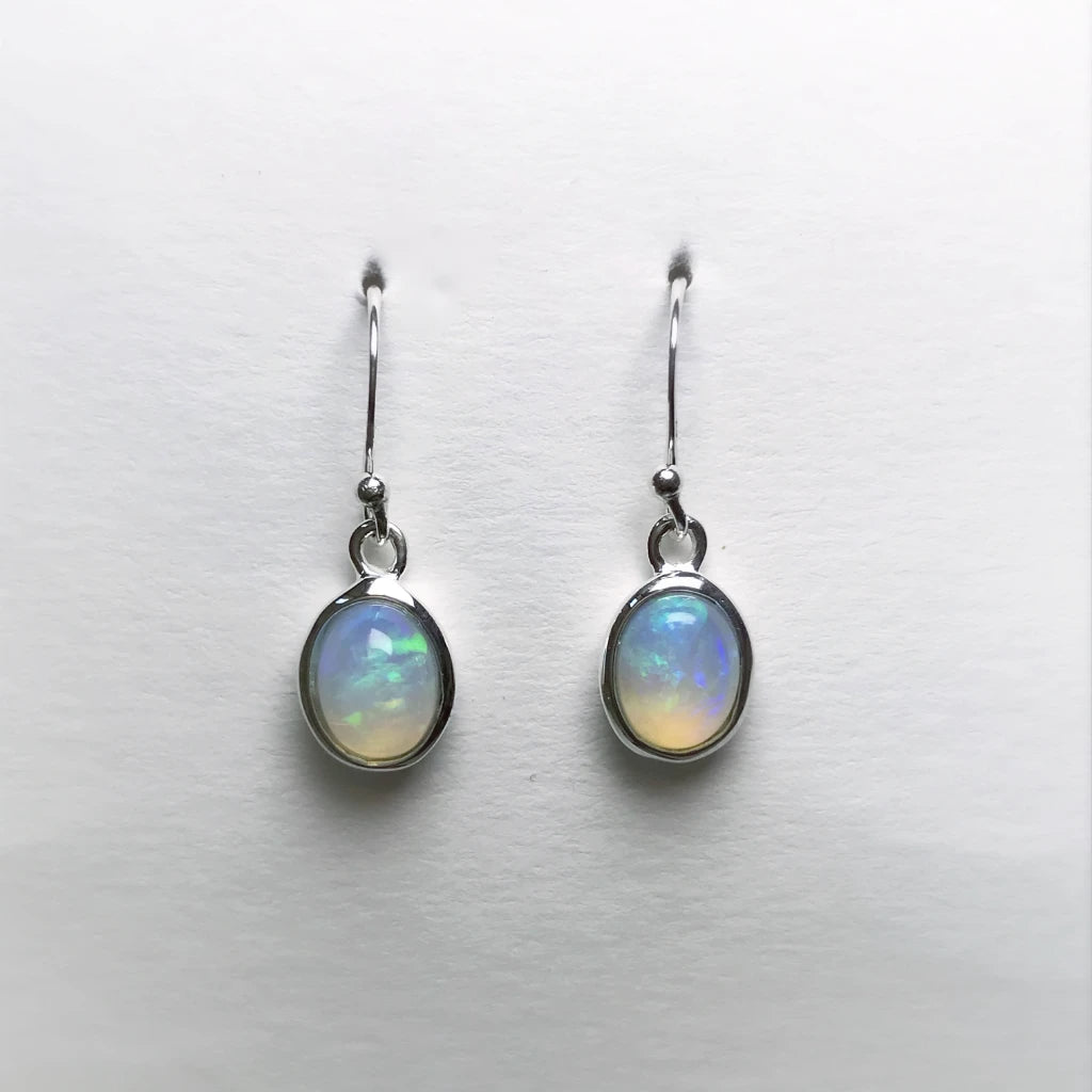 Ethiopian Fire Opal Dangle Earrings - Rocks and Gems Canada