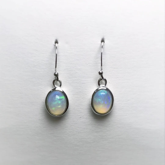 Ethiopian Fire Opal Dangle Earrings - Rocks and Gems Canada