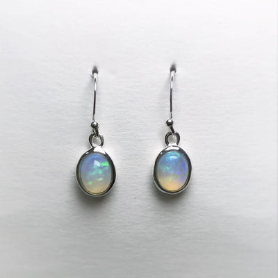 Ethiopian Fire Opal Dangle Earrings