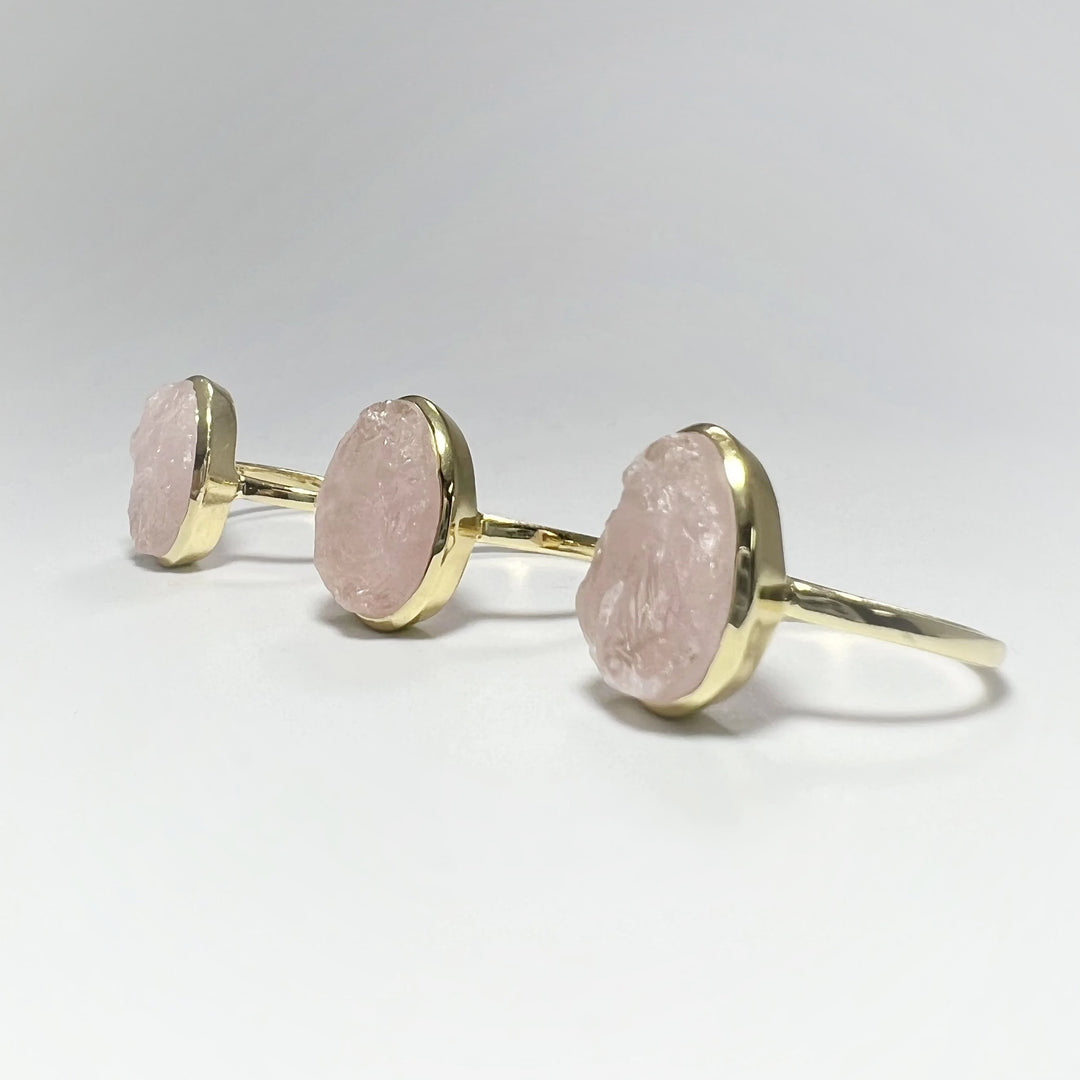 Raw Rose Quartz Ring - Rocks and Gems Canada