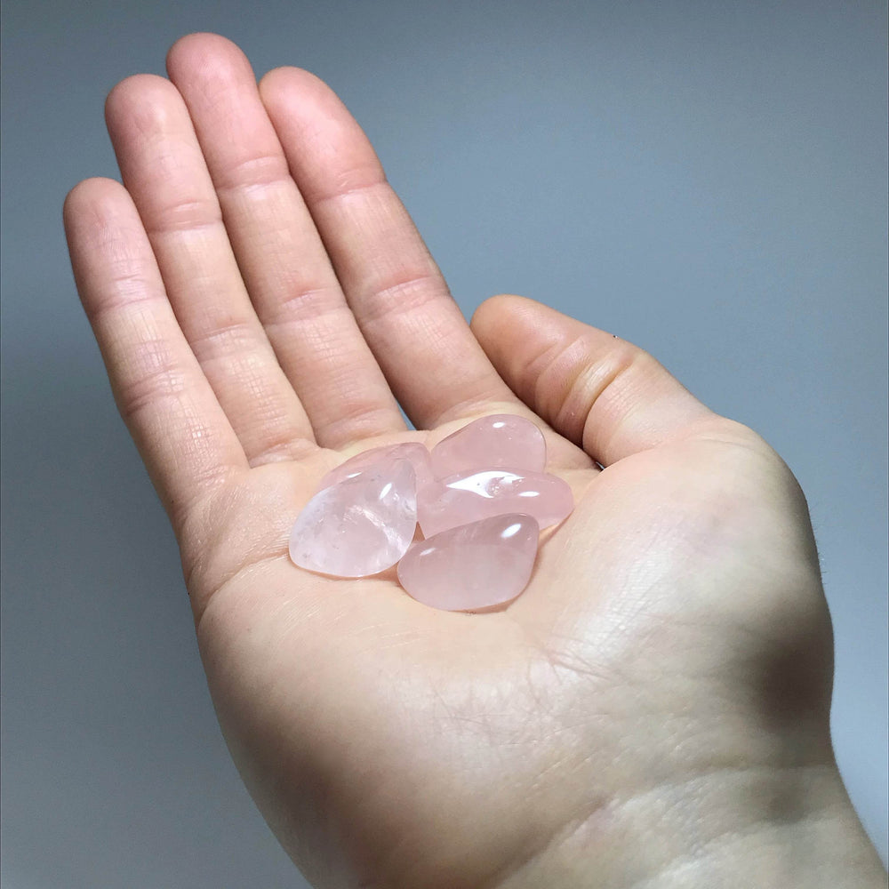Rose Quartz Small Tumbles Pouch - Rocks and Gems Canada
