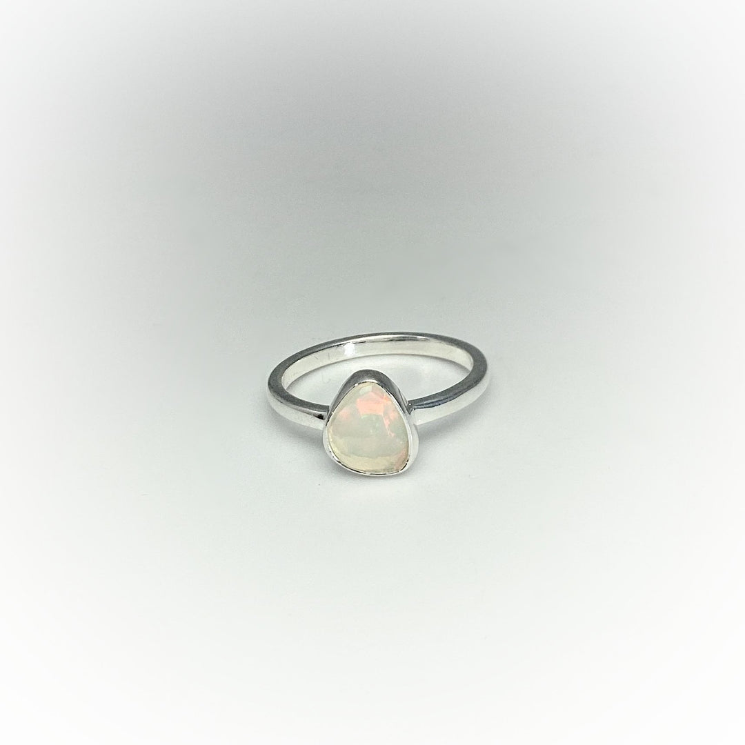Faceted Ethiopian Fire Opal Ring - Rocks and Gems Canada