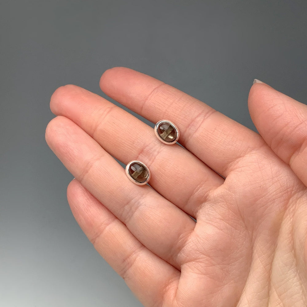 Smoky Quartz Stud Earrings - Rocks and Gems Canada