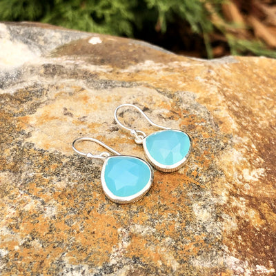 Blue Onyx Dangle Earrings