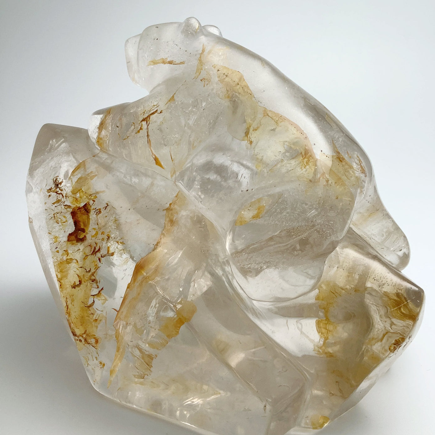 Hematoid Quartz Bear Carving