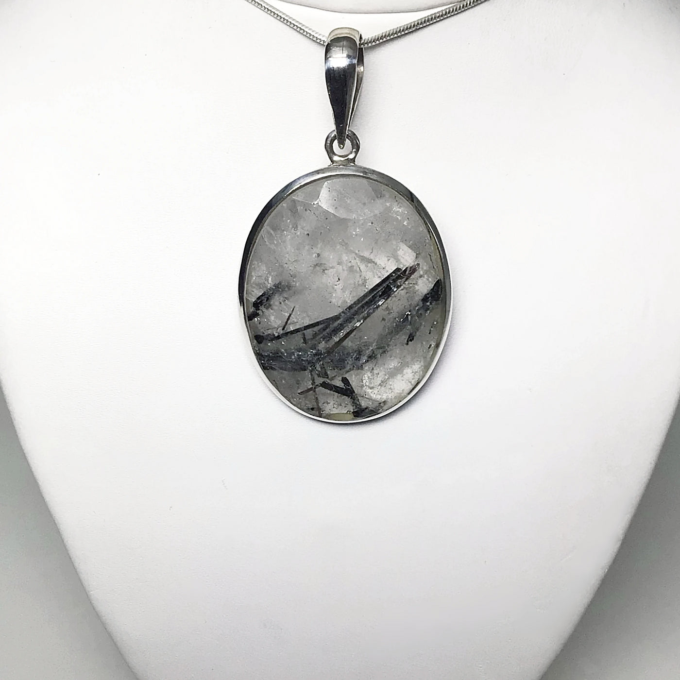 Faceted Tourmalated Quartz Pendant