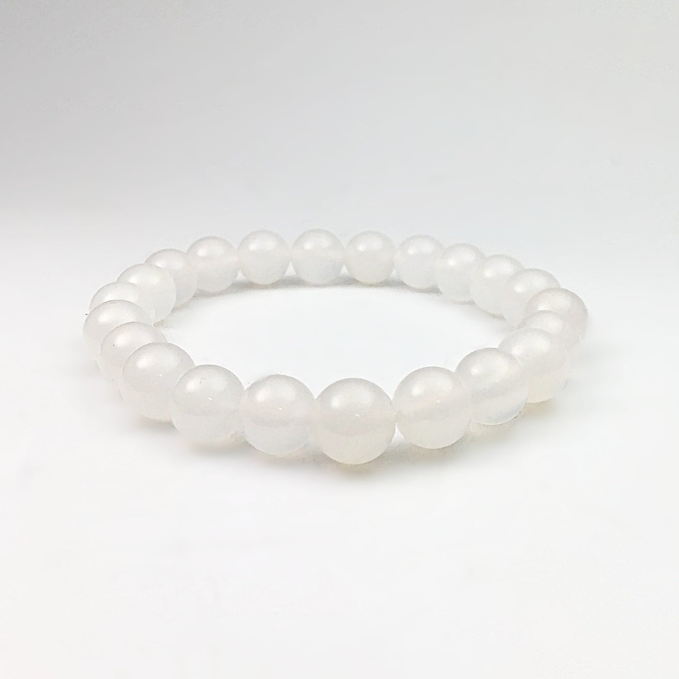 White Agate Beaded Bracelet