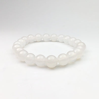 White Agate Beaded Bracelet