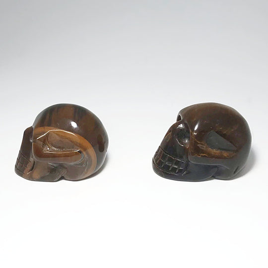 Carved Tiger Eye Skull - Rocks and Gems Canada