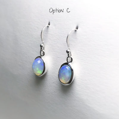 Ethiopian Fire Opal Dangle Earrings