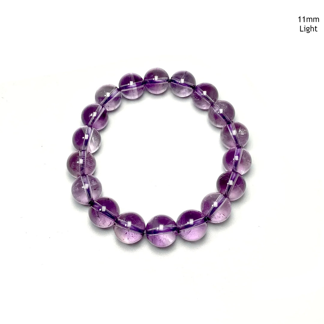 Amethyst Beaded Bracelet - High Quality - Rocks and Gems Canada