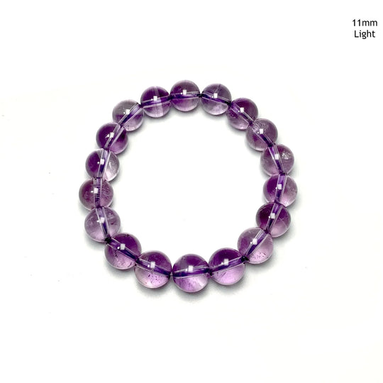 Amethyst Beaded Bracelet - High Quality - Rocks and Gems Canada