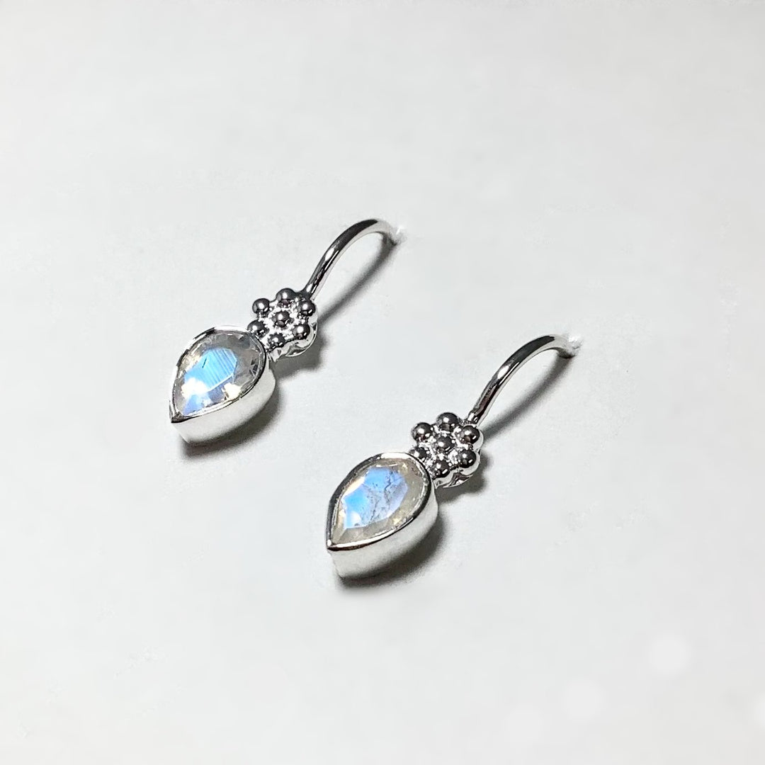 Rainbow Moonstone Dangle Earrings - Rocks and Gems Canada