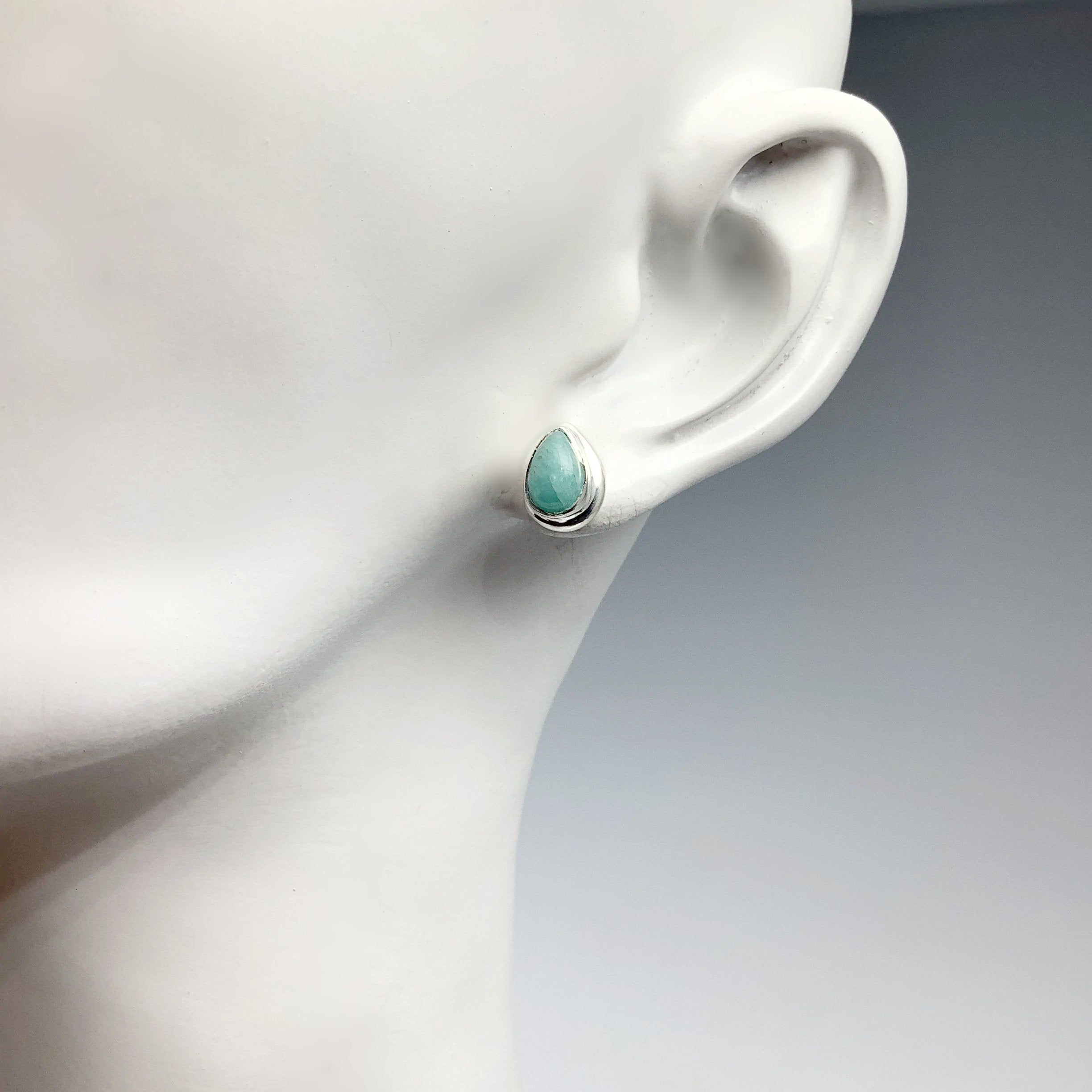 Amazonite Stud Earrings - Rocks and Gems Canada