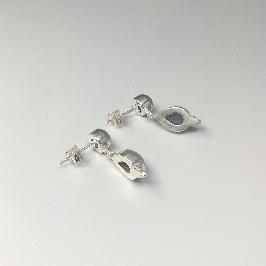 Blue Lace Agate Stud Earrings - Rocks and Gems Canada