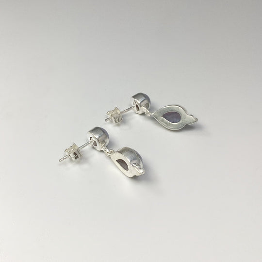 Blue Lace Agate Stud Earrings - Rocks and Gems Canada