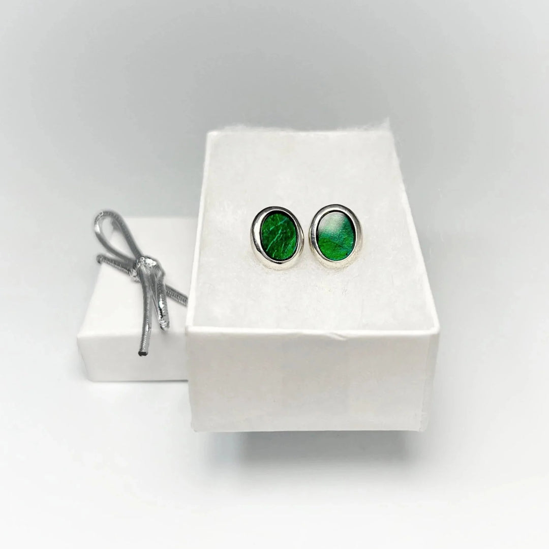 Alberta Ammolite Stud Earrings - Rocks and Gems Canada