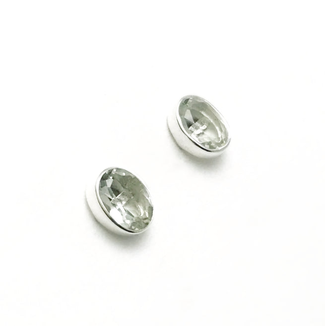 Green Amethyst Stud Earrings - Rocks and Gems Canada
