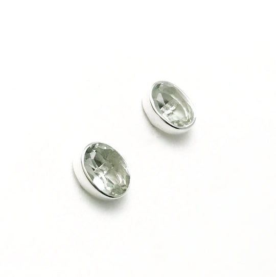 Green Amethyst Stud Earrings - Rocks and Gems Canada
