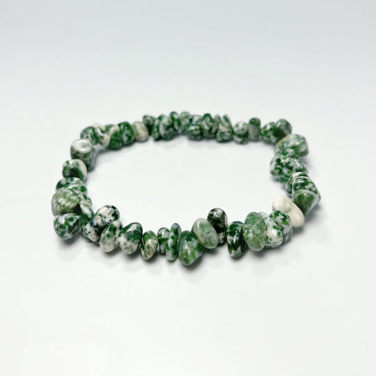 Green Dot Jade Chip Beaded Bracelet - Rocks and Gems Canada