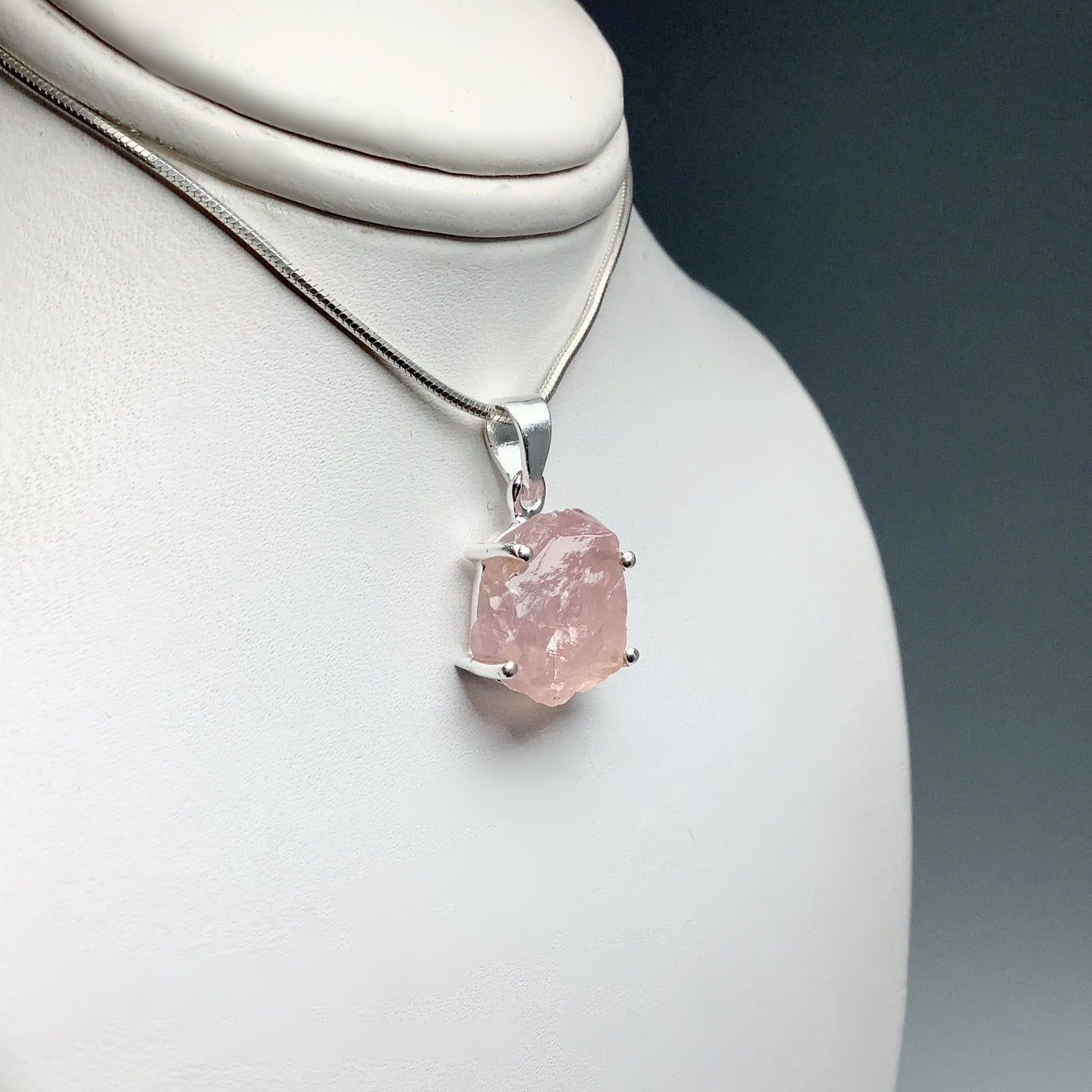 Raw Rose Quartz Pendant