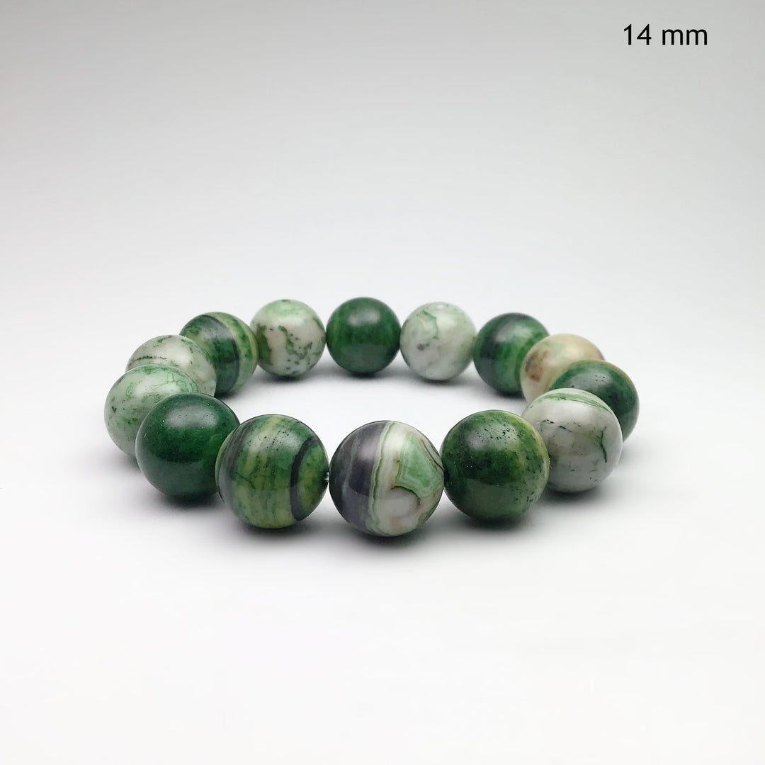 Green Crazy Lace Agate Beaded Bracelet - Rocks and Gems Canada