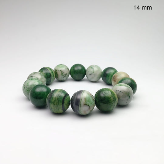 Green Crazy Lace Agate Beaded Bracelet - Rocks and Gems Canada