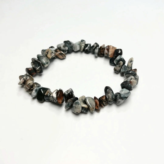 Black Crazy Lace Agate Chip Beaded Bracelet - Rocks and Gems Canada