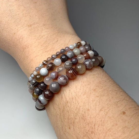 Botswana Agate Beaded Bracelet - Rocks and Gems Canada