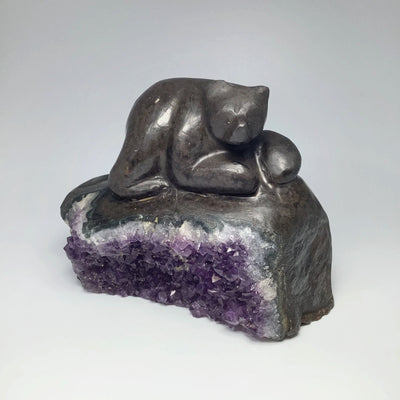 Amethyst Bear Carving