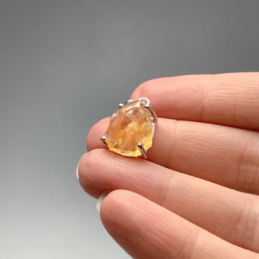 Raw Citrine Pendant - Rocks and Gems Canada