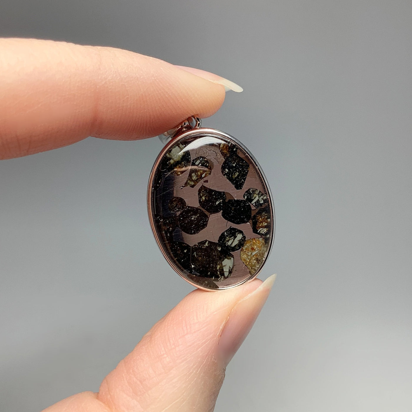 Sericho Meteorite Oval Pendant