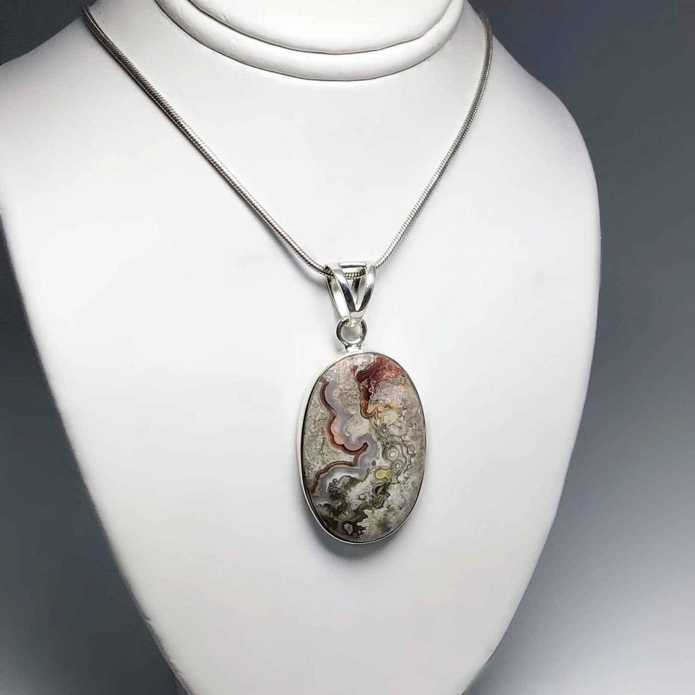 Crazy Lace Agate Pendant