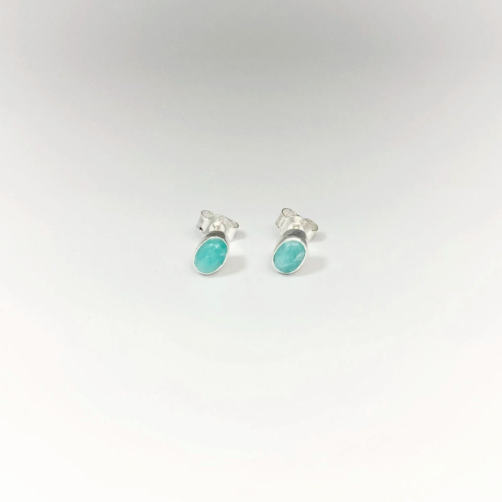Amazonite Stud Earrings - Rocks and Gems Canada