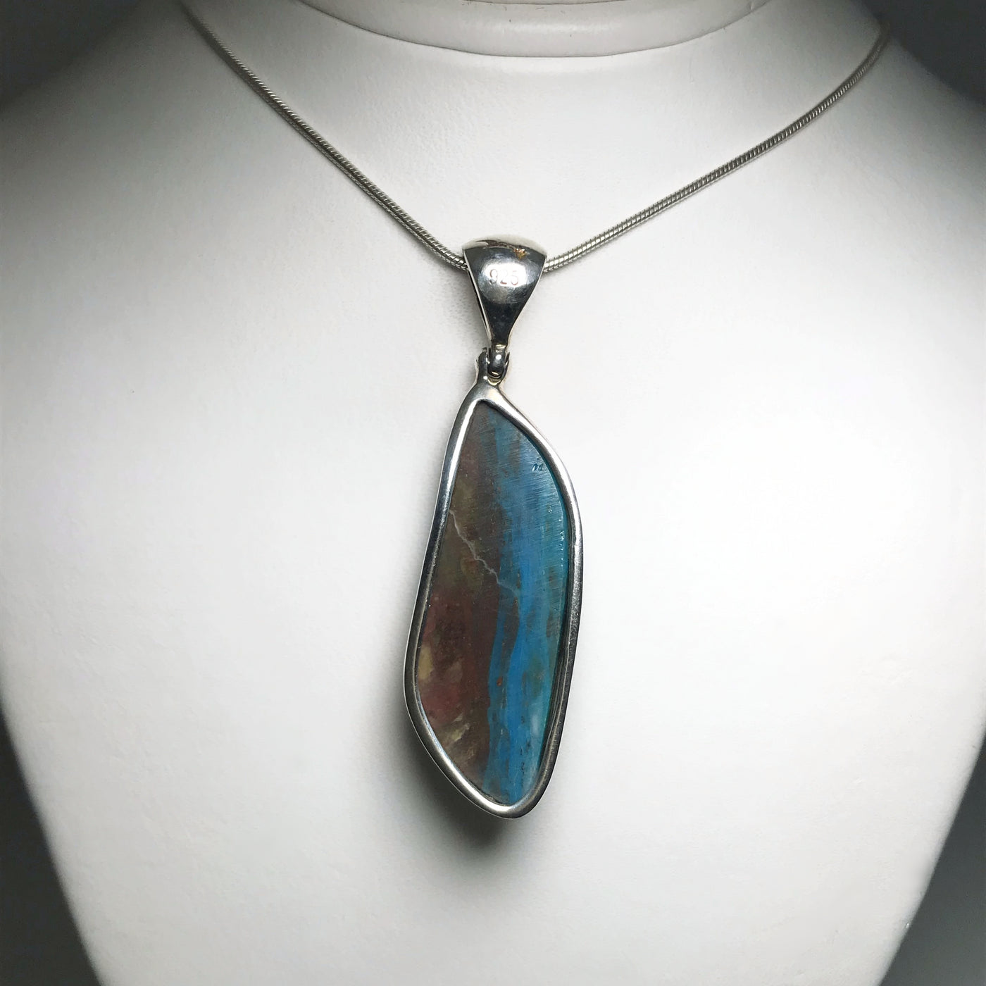 Blue Peruvian Opal Pendant