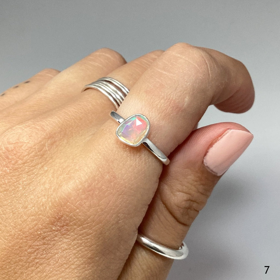 Faceted Ethiopian Fire Opal Ring - Rocks and Gems Canada