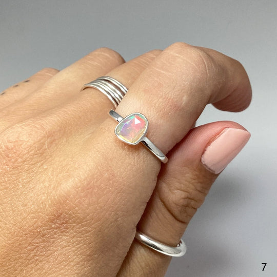 Faceted Ethiopian Fire Opal Ring - Rocks and Gems Canada
