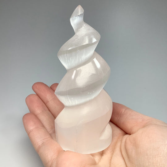 Selenite Spiral Carving - Rocks and Gems Canada