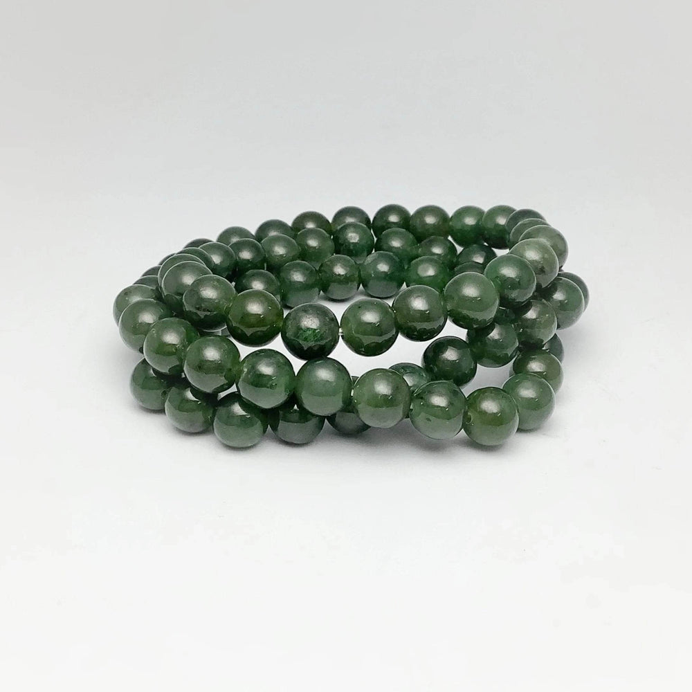 Canadian Jade Triple Wrap Beaded Bracelet - Rocks and Gems Canada