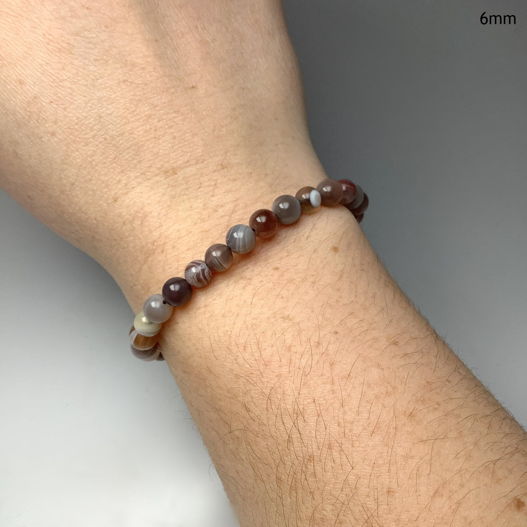 Botswana Agate Beaded Bracelet - Rocks and Gems Canada