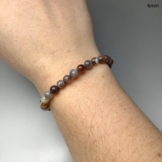 Botswana Agate Beaded Bracelet - Rocks and Gems Canada