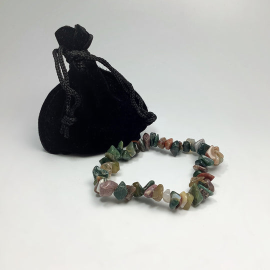 Indian Agate Chip Beaded Bracelet - Rocks and Gems Canada