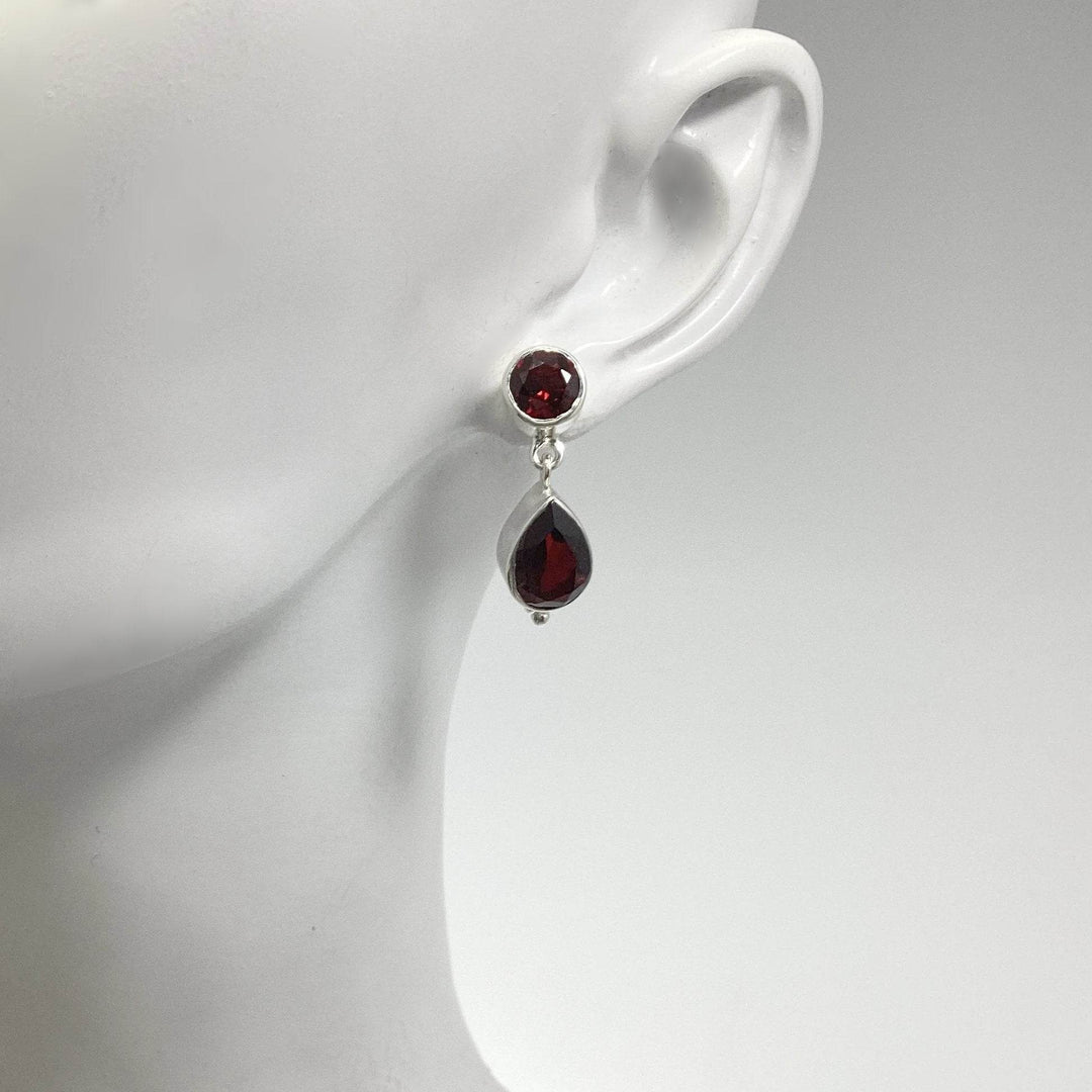 Garnet Stud Earrings - Rocks and Gems Canada
