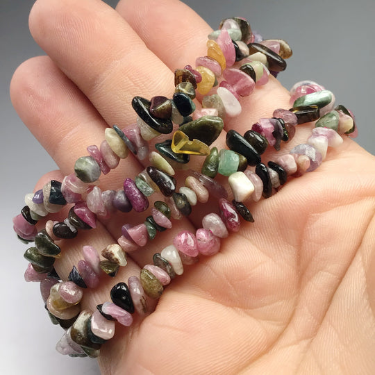 Mixed Tourmaline Chip Beaded Bracelet - Rocks and Gems Canada