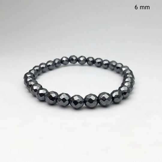 Hematite Faceted Beaded Bracelet - Rocks and Gems Canada