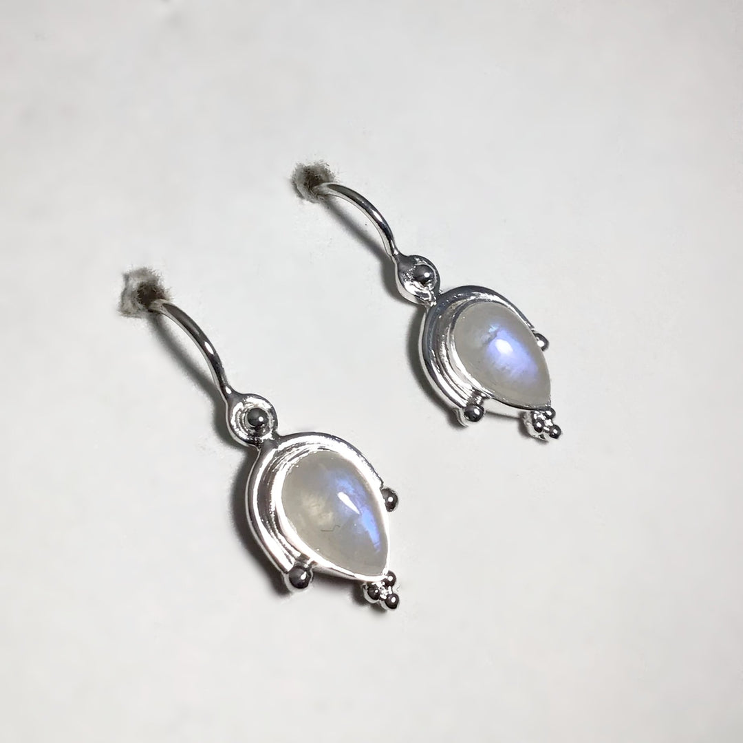 Rainbow Moonstone Dangle Earrings - Rocks and Gems Canada