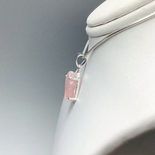 Raw Rose Quartz Pendant - Rocks and Gems Canada