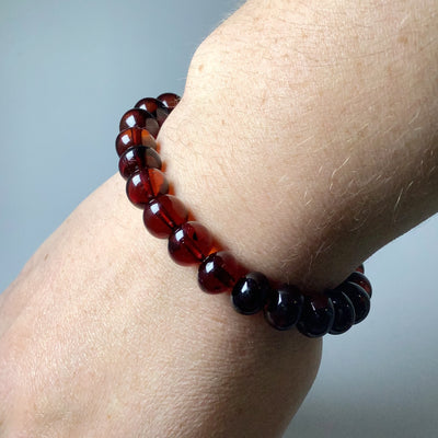 Cognac Amber Beaded Bracelet