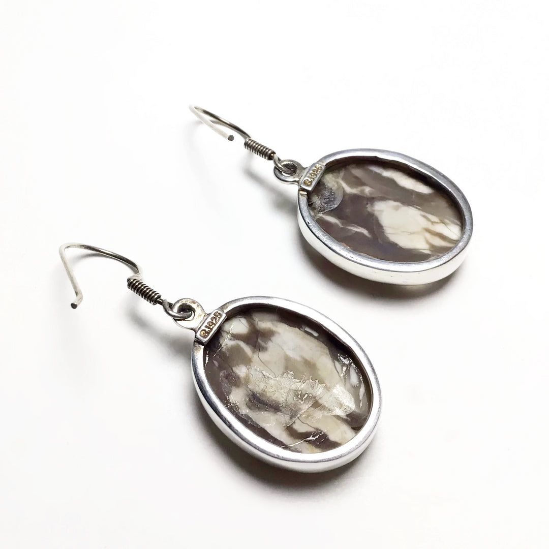 Petrified Peanut Wood Dangle Earring - Rocks and Gems Canada