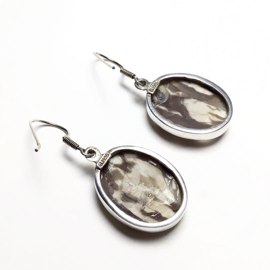 Petrified Peanut Wood Dangle Earring - Rocks and Gems Canada